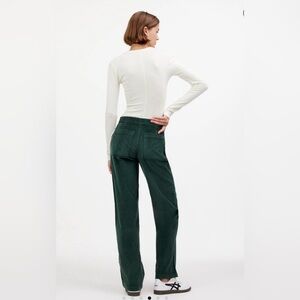 Madewell The Emmett Wide-Leg Corduroy Pant Welt Pocket Edition Green Size 28